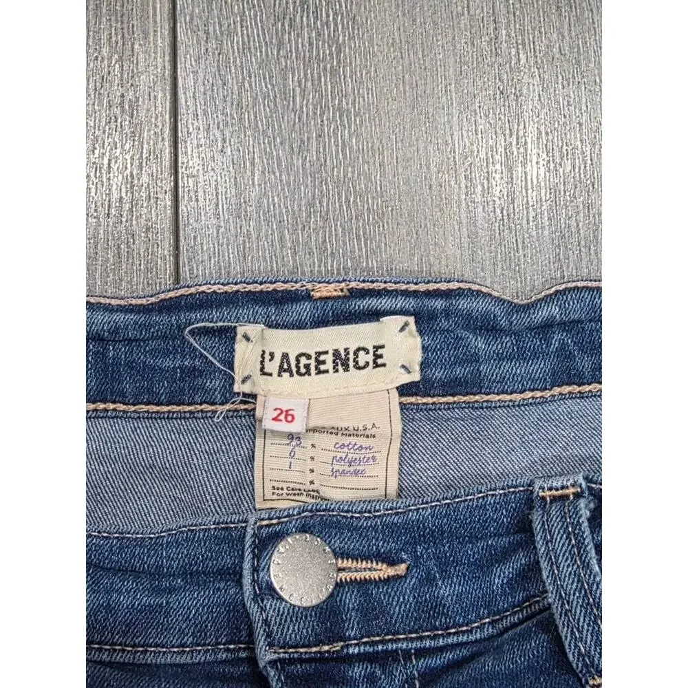 L’Agence Women’s Sada Mid Rise Cropped Jeans Distressed Size 26 A003428 - Picture 5 of 10
